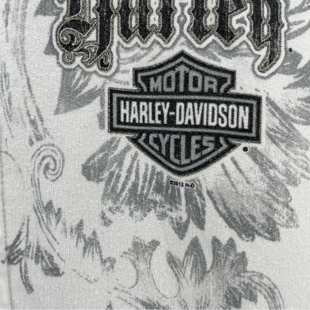 SOLD | Harley Davidson Womens Zipped Sweatshirt White Mock Neck 1X - Picture 4 of 8